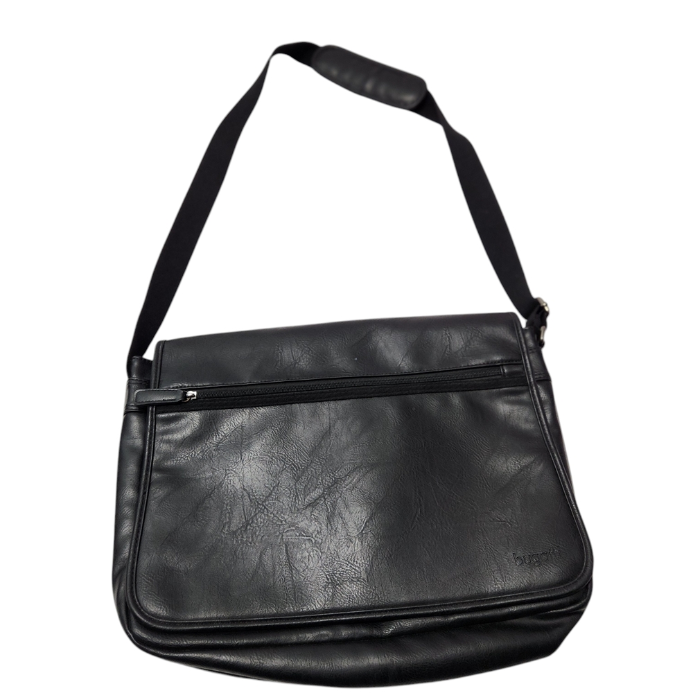 Black Bugatti Synthetic Leather Messenger / Shoulder Bag Size OS Men's
